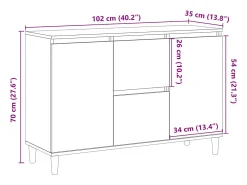 Aparador de madera antigua 102x35x70 cm madera contrachapada