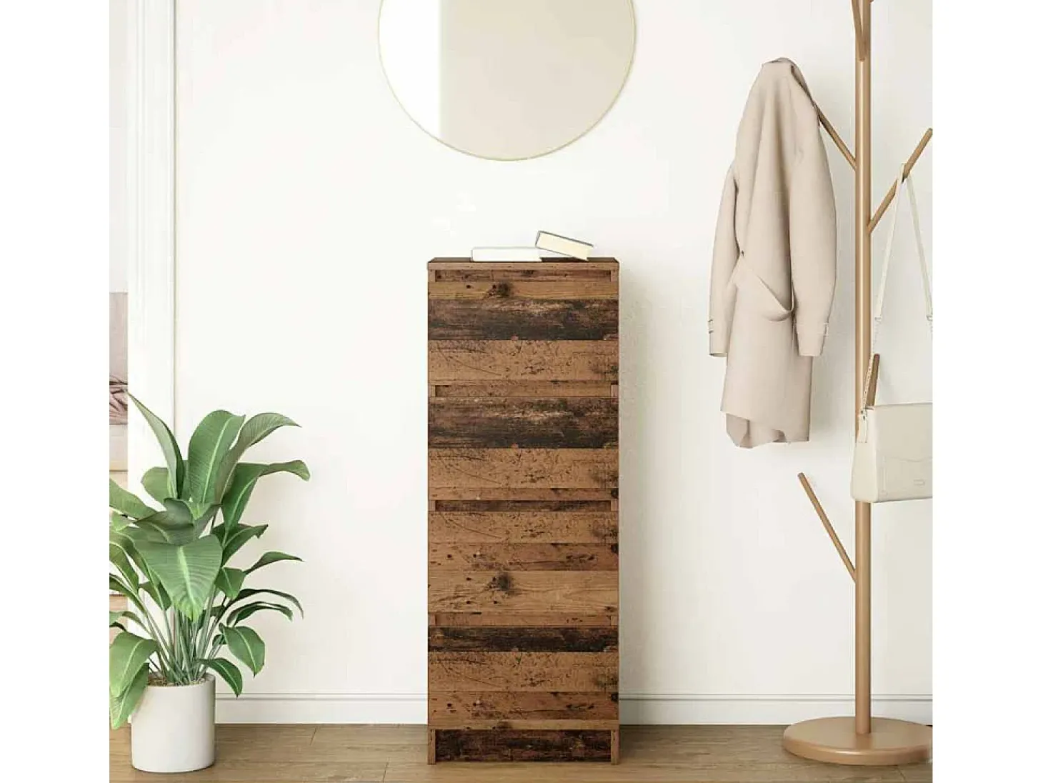 Aparador de madera antigua 37,5x35x99 cm madera contrachapada
