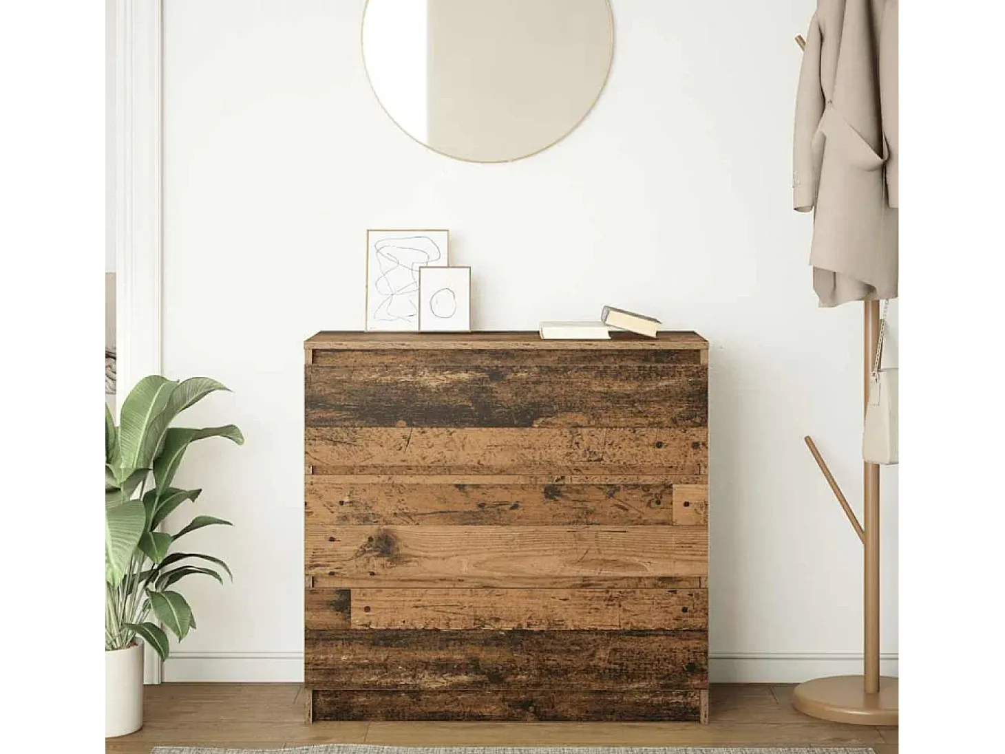 Aparador de madera antigua 80x35x76 cm madera contrachapada