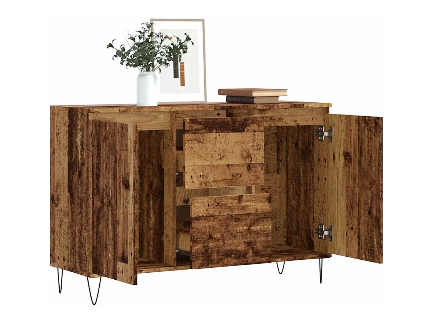 Aparador de madera antigua 104x35x70 cm madera contrachapada
