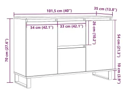 Aparador de madera antigua 104x35x70 cm madera contrachapada