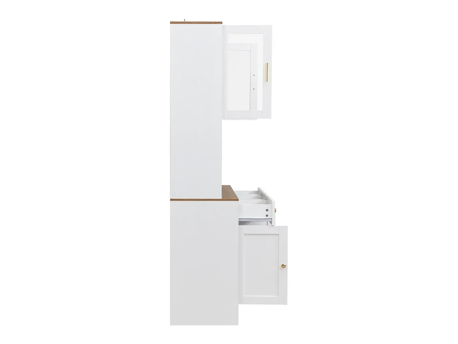 Aparador de madera blanca, 94,5 x 30 x 175,5 cm, diseño moderno para salón y comedor.