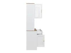 Aparador de madera blanca, 94,5 x 30 x 175,5 cm, diseño moderno para salón y comedor