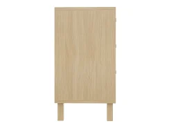 Aparador de madera con 6 cajones de ratán, ideal para almacenaje en salón, dormitorio o comedor. Medidas: 120 x 75 x 40 cm.