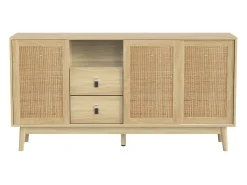 Aparador de madera con 3 puertas y 2 cajones para almacenaje multifuncional 155x38x80 cm