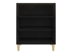 Aparador de madera contrachapada negro 57x35x70 cm