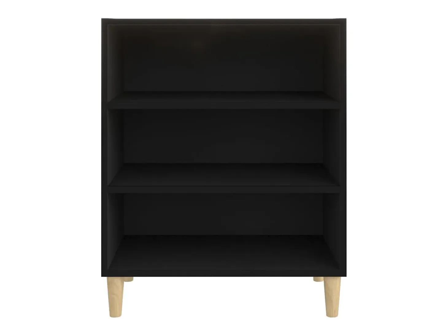 Aparador de madera contrachapada negro 57x35x70 cm