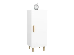 Aparador de madera contrachapada blanco 34,5x34x90 cm