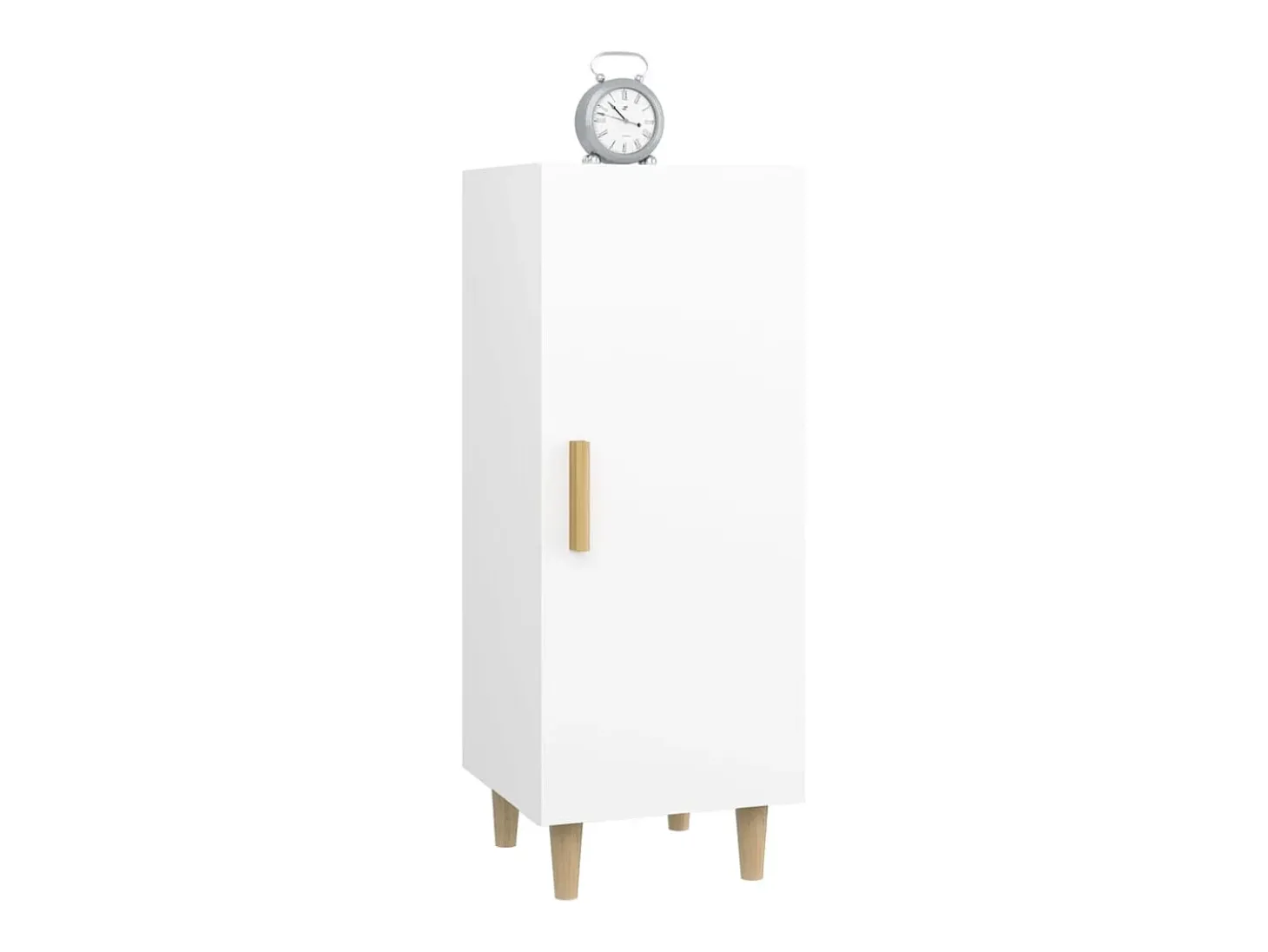 Aparador de madera contrachapada blanco 34,5x34x90 cm