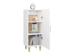 Aparador de madera contrachapada blanco 34,5x34x90 cm