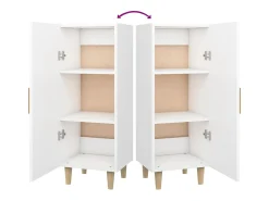 Aparador de madera contrachapada blanco 34,5x34x90 cm