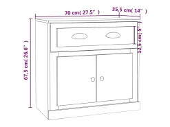Aparador de madera contrachapada roble Sonoma 70x35,5x67,5 cm