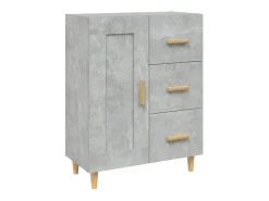 Aparador de madera contrachapada gris hormigón 69,5x34x90 cm ES33590