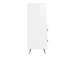 Aparador de madera contrachapada blanco brillante 34,5x34x90 cm