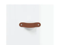 Aparador de madera contrachapada blanco brillante 34,5x34x90 cm