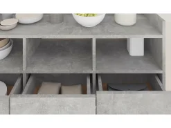 Aparador de madera contrachapada gris hormigón 105x30x70 cm