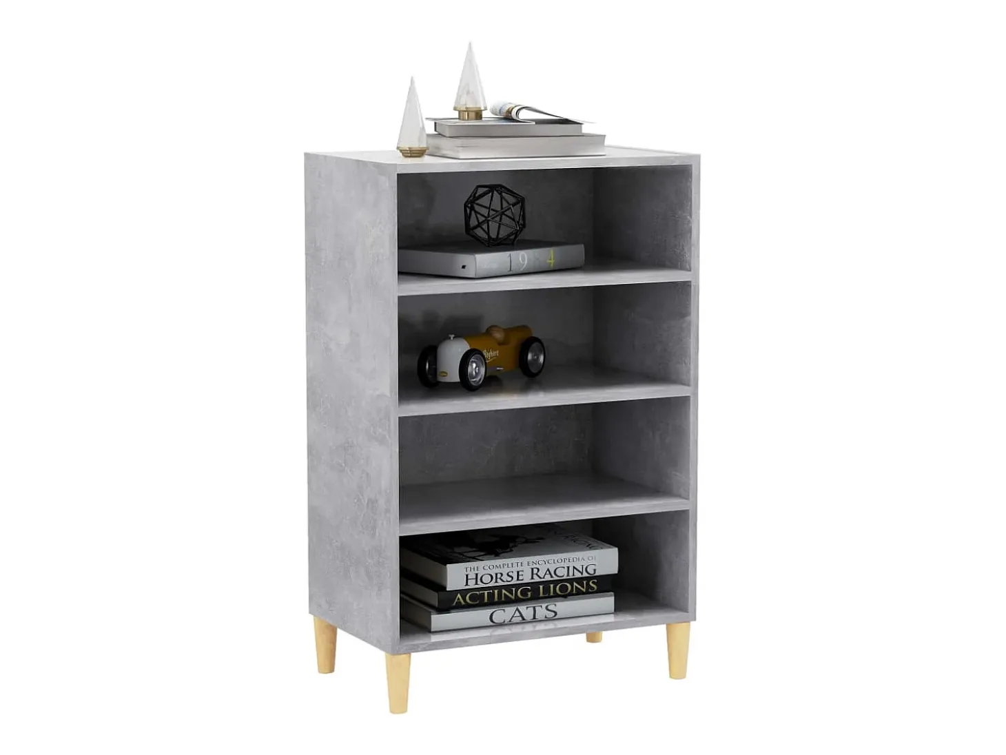 Aparador de madera contrachapada gris hormigón 57x35x90 cm
