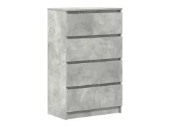 Aparador de madera contrachapada gris hormigón 60x35x98,5 cm