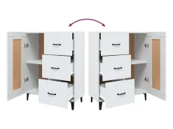 Aparador de madera contrachapada blanco 69,5x34x90 cm