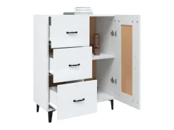 Aparador de madera contrachapada blanco 69,5x34x90 cm