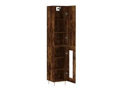 Aparador de madera contrachapada roble ahumado 34,5x34x180 cm ES48414