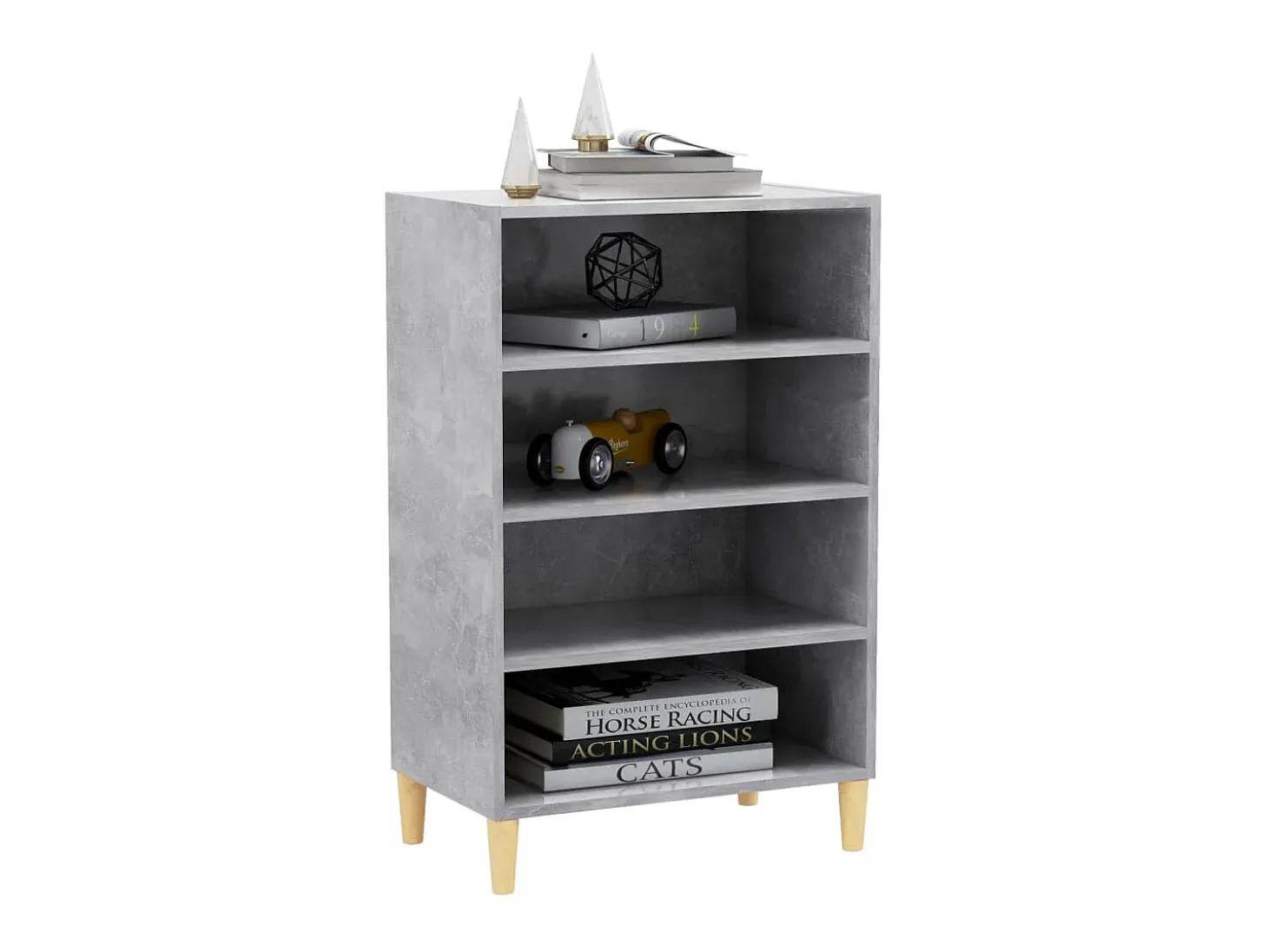 Aparador de madera contrachapada gris hormigón 57x35x90 cm ES49532