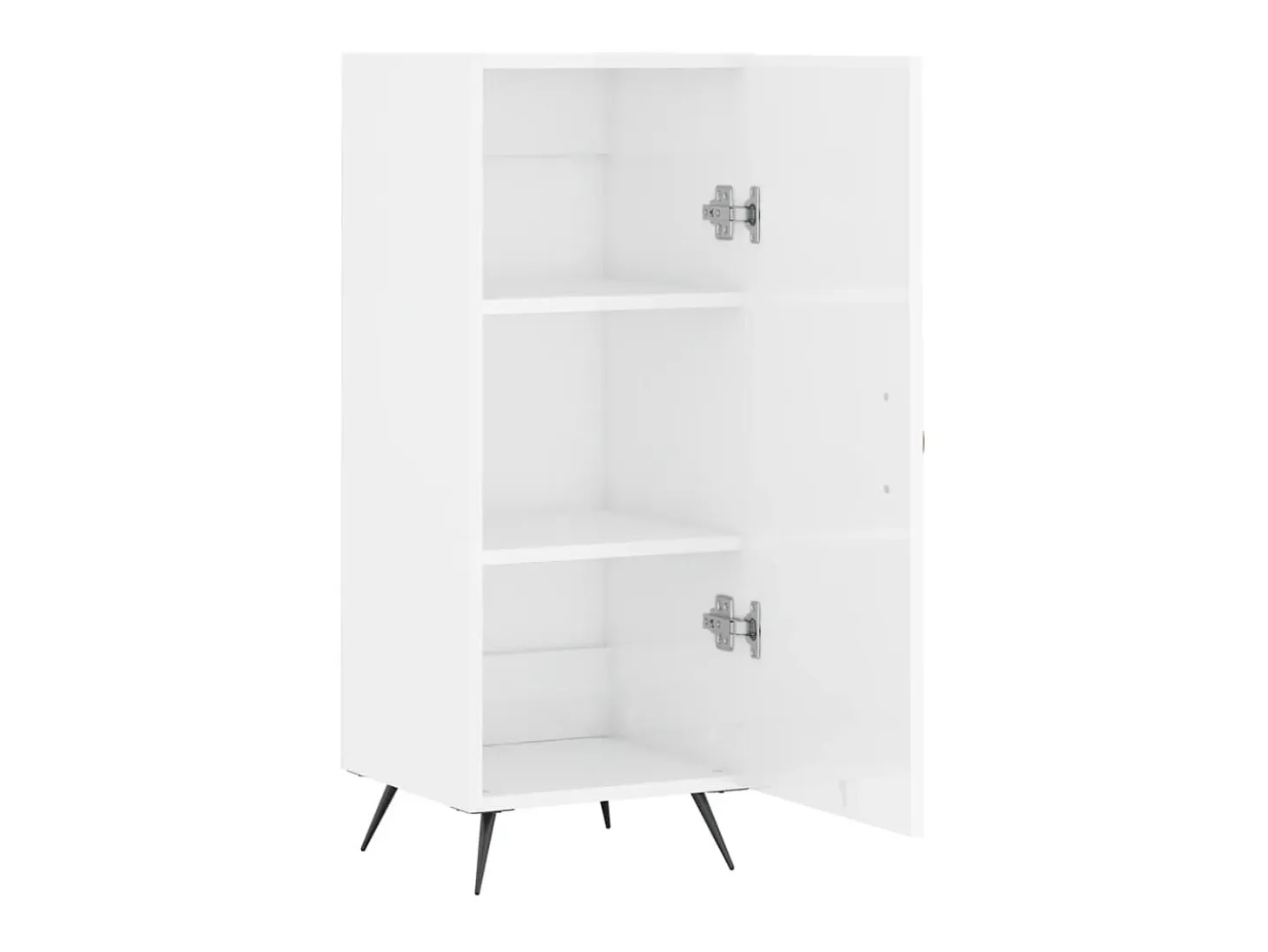 Aparador de madera contrachapada blanco brillante 34,5x34x90 cm ES98083