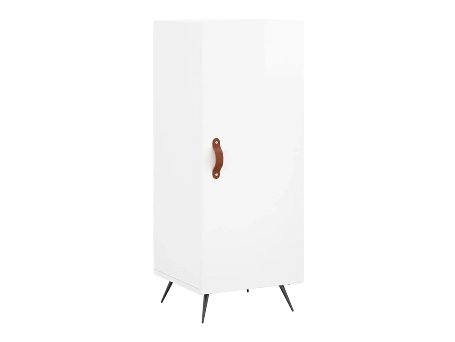 Aparador de madera contrachapada blanco brillante 34,5x34x90 cm ES98083