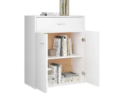 Aparador de madera contrachapada blanco 60x30x75 cm ES37660