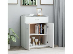 Aparador de madera contrachapada blanco 60x30x75 cm ES37660
