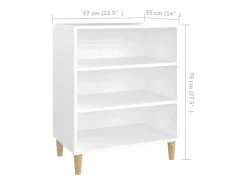 Aparador de madera contrachapada blanco 57x35x70 cm