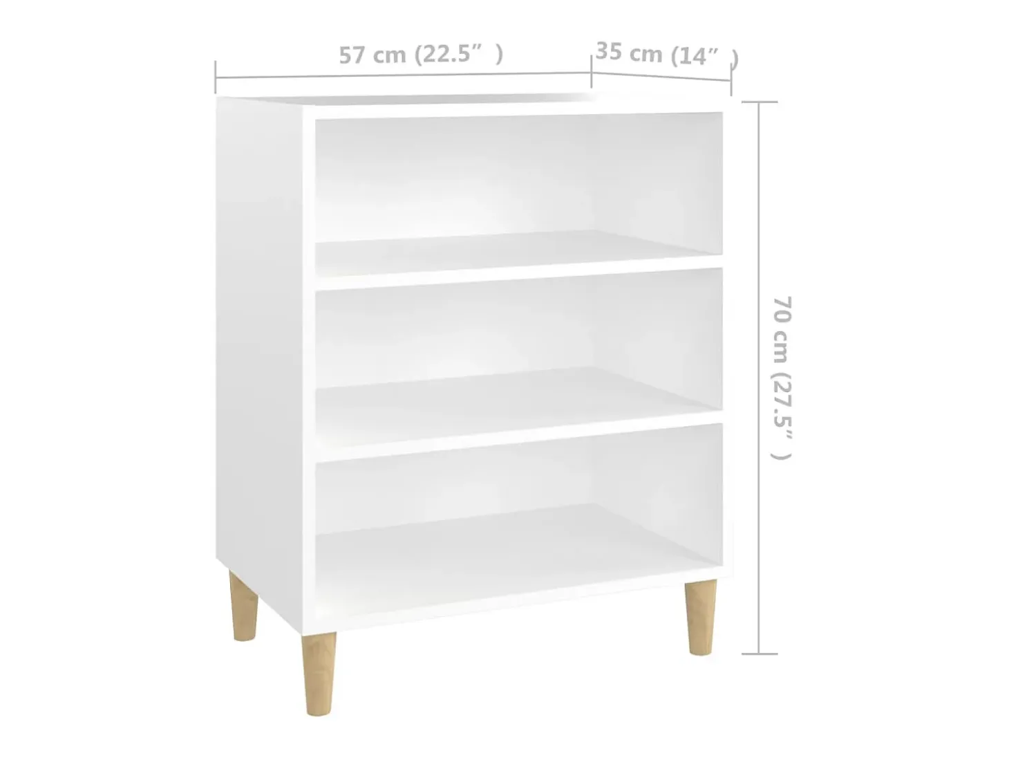 Aparador de madera contrachapada blanco 57x35x70 cm