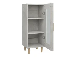 Aparador de madera contrachapada gris hormigón 34,5x34x90 cm