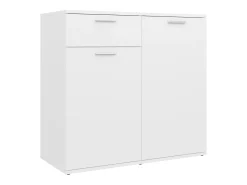 Aparador de madera contrachapada blanco 80x36x75 cm