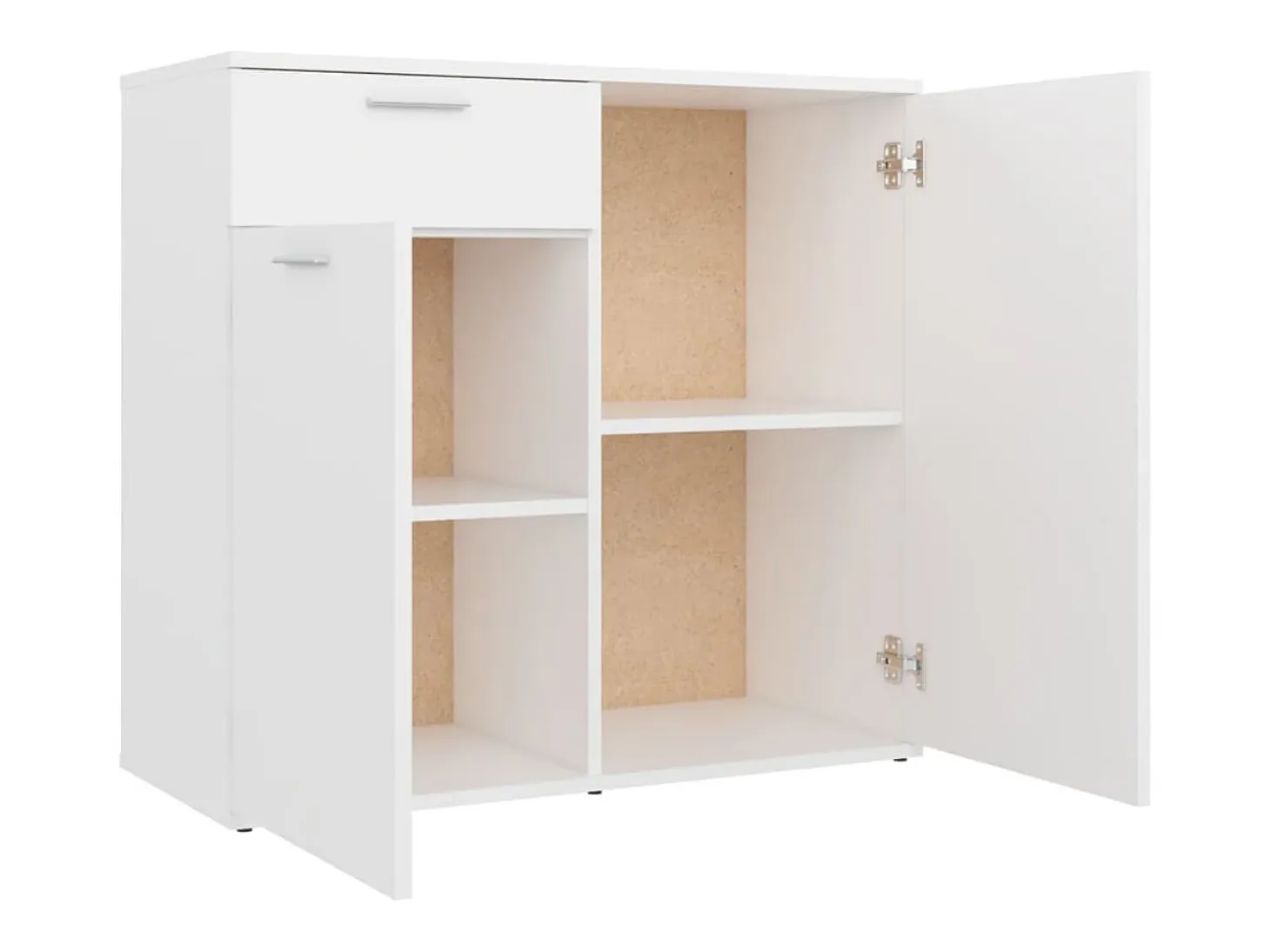 Aparador de madera contrachapada blanco 80x36x75 cm