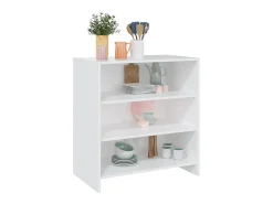 Aparador de madera contrachapada blanco 70x40,5x75 cm
