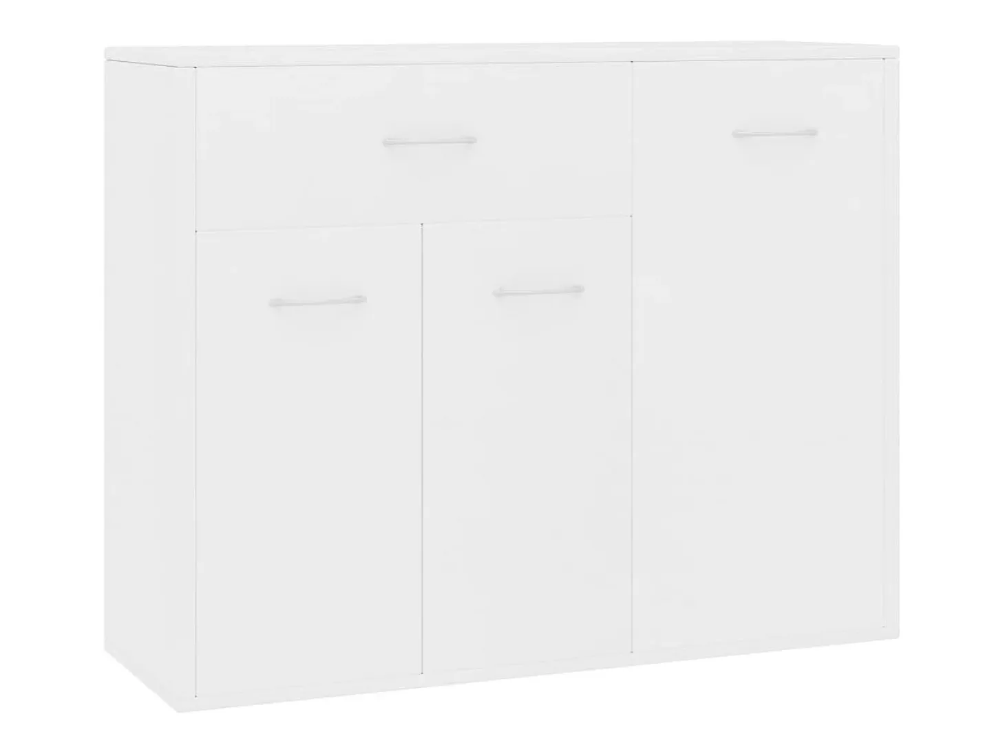 Aparador de madera contrachapada blanco 88x30x70 cm