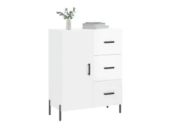 Aparador de madera contrachapada blanco brillante 69,5x34x90 cm