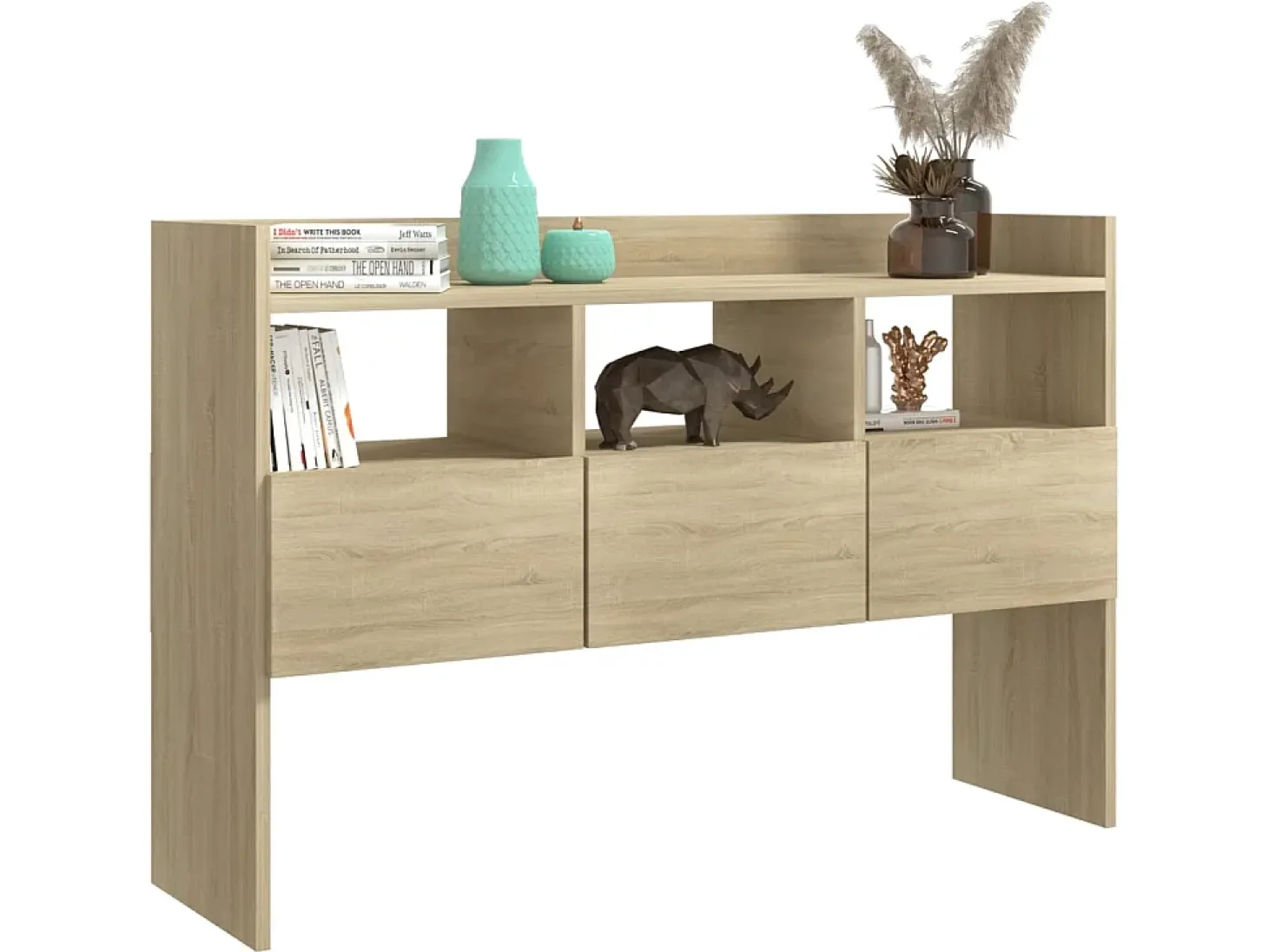 Aparador de madera contrachapada roble Sonoma 105x30x70 cm ES77525