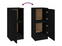Aparador de madera contrachapada negro 30x30x70 cm