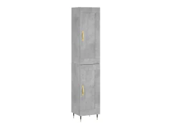 Aparador de madera contrachapada gris hormigón 34,5x34x180 cm