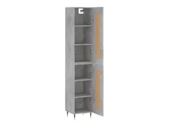 Aparador de madera contrachapada gris hormigón 34,5x34x180 cm