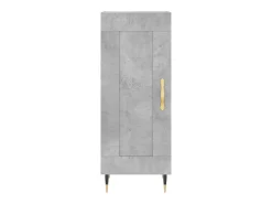Aparador de madera contrachapada gris hormigón 34,5x34x180 cm