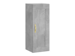 Aparador de madera contrachapada gris hormigón 34,5x34x180 cm