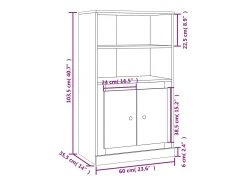 Aparador de madera contrachapada gris Sonoma 60x35,5x103,5 cm