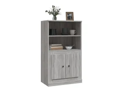 Aparador de madera contrachapada gris Sonoma 60x35,5x103,5 cm