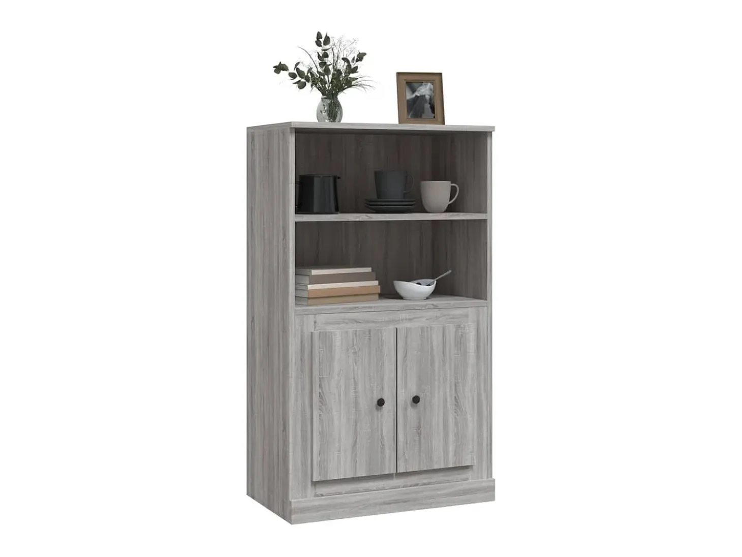 Aparador de madera contrachapada gris Sonoma 60x35,5x103,5 cm