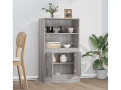 Aparador de madera contrachapada gris Sonoma 60x35,5x103,5 cm