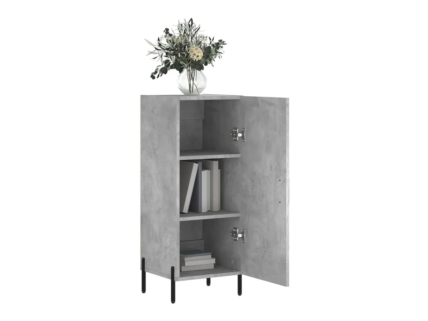 Aparador de madera contrachapada gris hormigón 34,5x34x90 cm ES26399