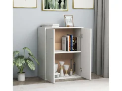 Aparador de madera contrachapada blanco 60x30x75 cm